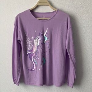 Wonder Nation Lavender Unicorn Long Sleeve Tee